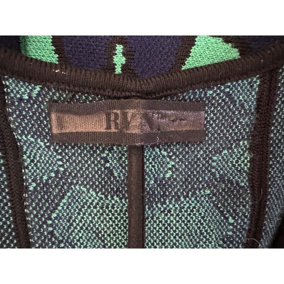 RVN Blue Green Soft Knit Fit & Flare Sweater Mini Dress Size S Party Career Work - Picture 5 of 7